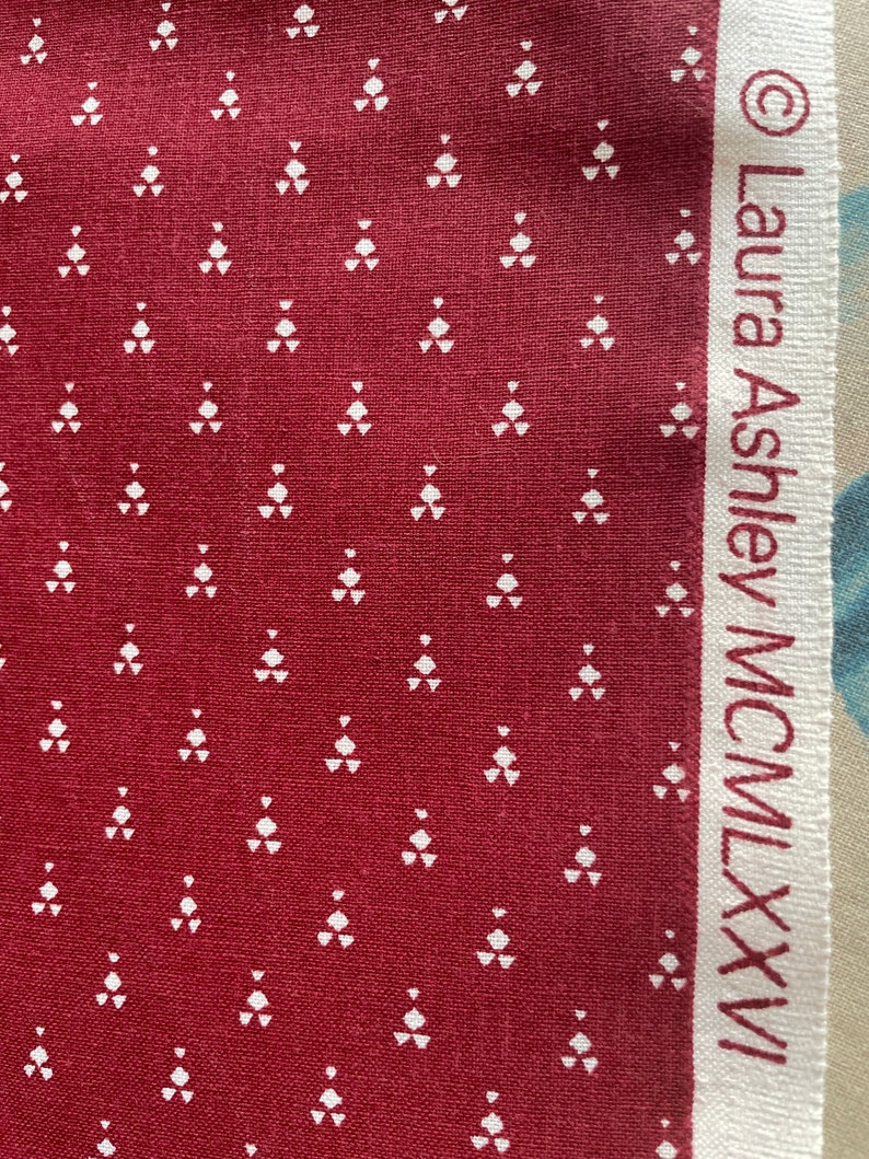 1970s Laura Ashley Cotton Fabric. nutmeg. Burgundy. Etsy