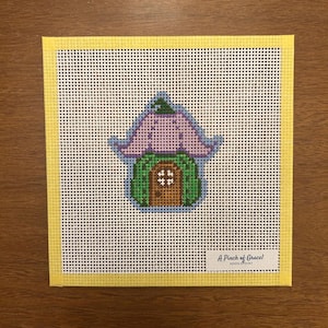 Fairy House Needlepoint Canvas, Hand Painted Needlepoint Canvas