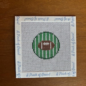 Football Needlepoint Canvas, Hand Painted Needlpoint Canvas, Beginner Needlepoint Canvas