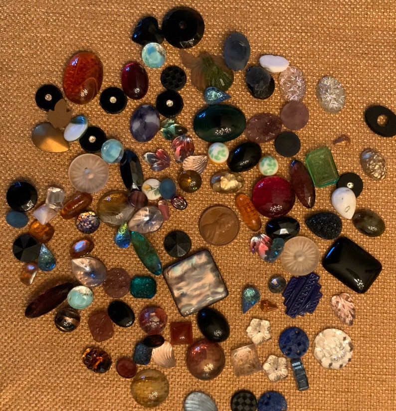 100 plus VINTAGE CABOCHONS image 9