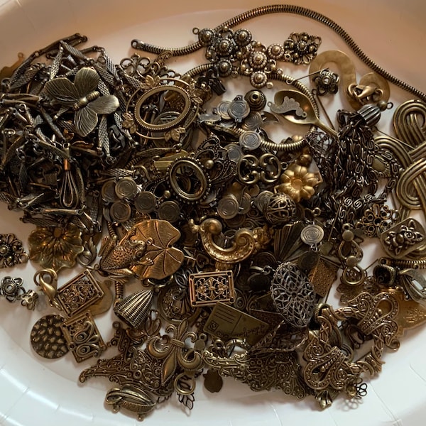 1/2 pound 100% brass everything jewelry, art and craft making supplies