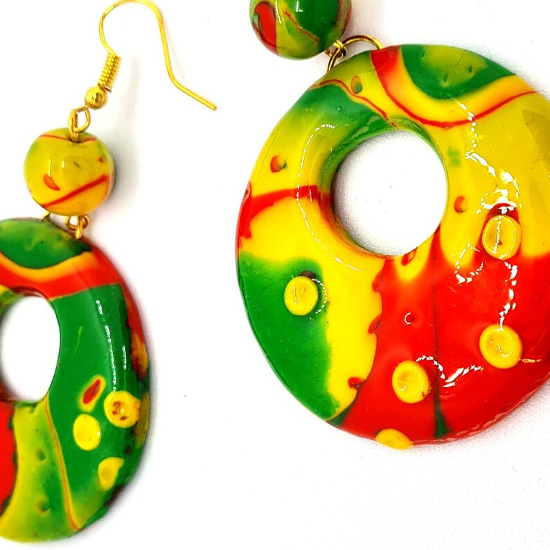 Grenadan Grenada Colours Grenada Hoop Earrings Grenada Flag Beach Gift For Her. Grenada Gift Idea Caribbean Grenada Earrings