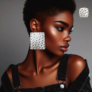Large Silver Statement Earrings Big Earrings Small Earrings Lightweight Earrings Fashion Earrings Gift Idea Oversized Earrings Gift for Her.