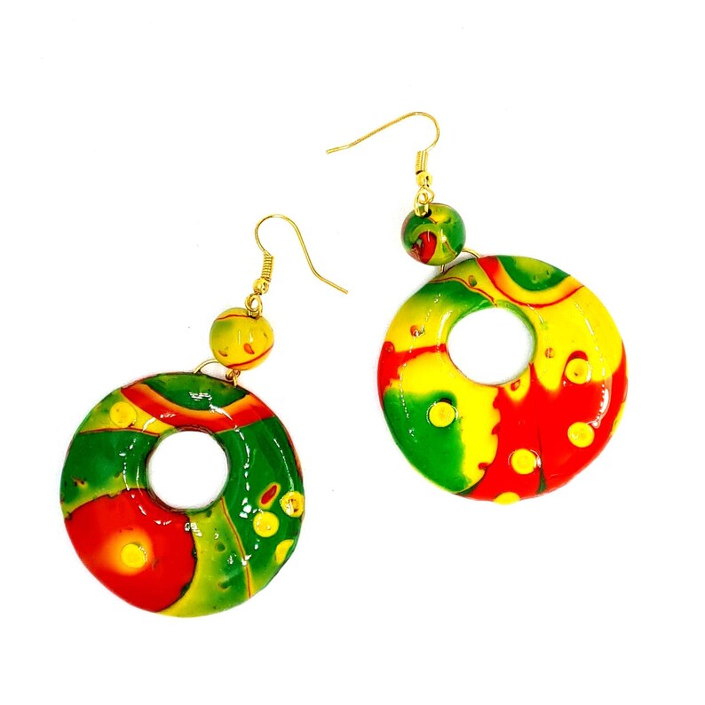 Grenadan Grenada Colours Grenada Hoop Earrings Grenada Flag Beach Gift For Her. Grenada Gift Idea Caribbean Grenada Earrings