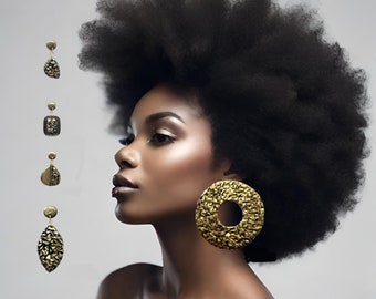Gold African Style Earrings: Statement Jewelry Collection