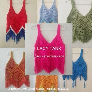 LACY TANK Crochet Pattern PDF