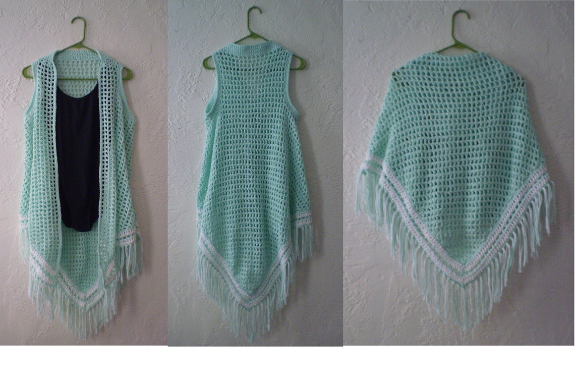 Handcrafted Cotton Mint Green Swimsuit Cover up Doubles as a Long