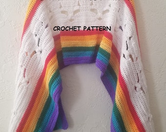 PRETTY KITTY Pride Shawl PDF Crochet Pattern