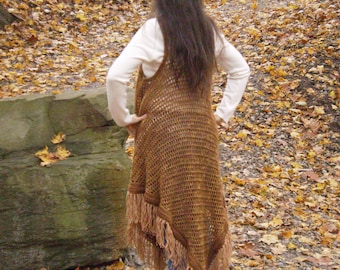 Long HIPPIE VEST Crochet Pattern PDF File One Size Fits Most