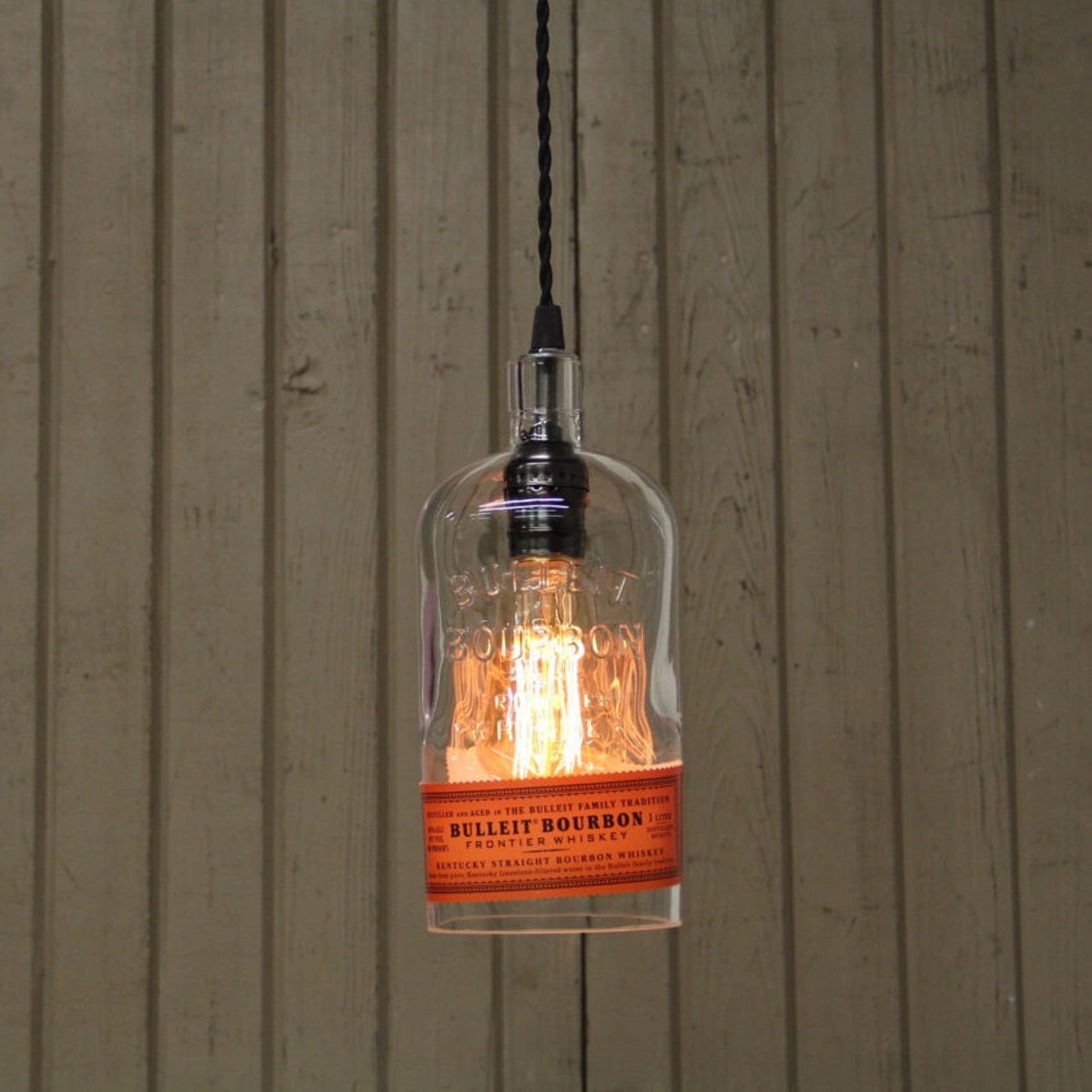 Bulleit Bourbon Bottle Lamp Shade for DIY Pendant Light Etsy