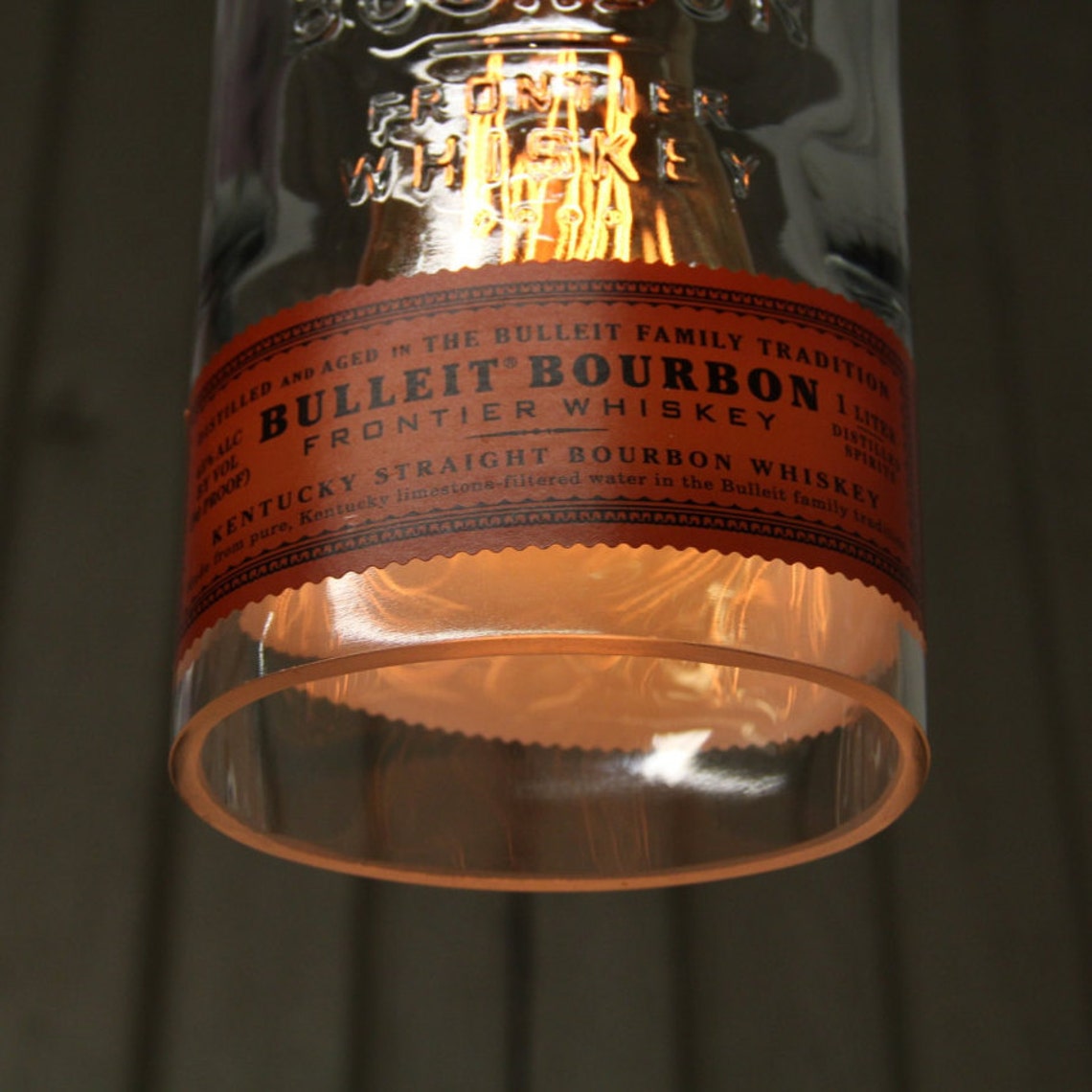 Bulleit Bourbon Bottle Lamp Shade for DIY Pendant Light Etsy