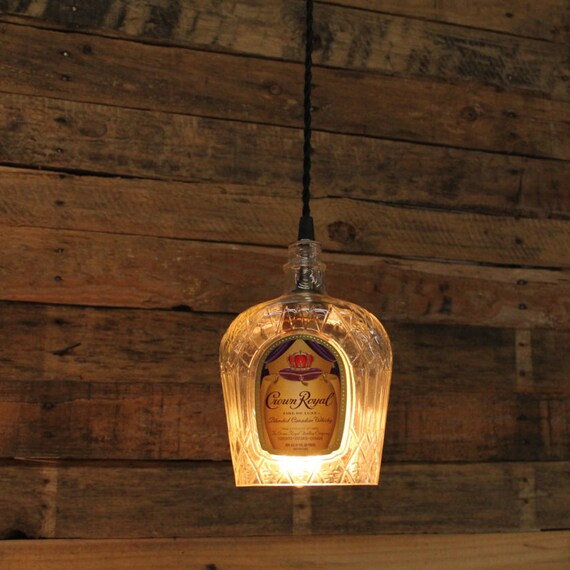 Crown Royal Whiskey Pendant Light Upcycled Industrial Glass Etsy