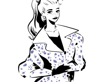 Fashion Girl High Ponytail - Mini Print
