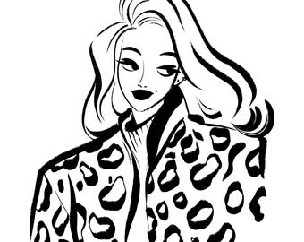 Fashion Girl Panther - Mini Print