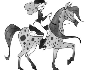 Girl with her Horse - Mini Print