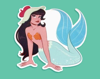 Neverland Mermaid (Black) - Sticker