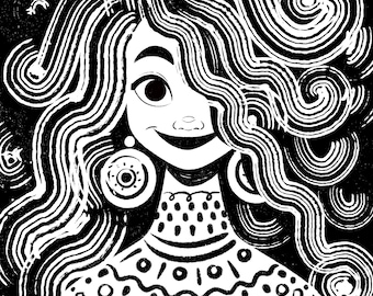 Scratch Art Girl - Mini Print