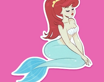 Neverland Mermaid (Red) - Sticker