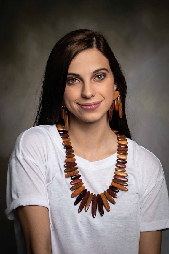 Necklace made in exotic wood  - Costa Rica – 1980s