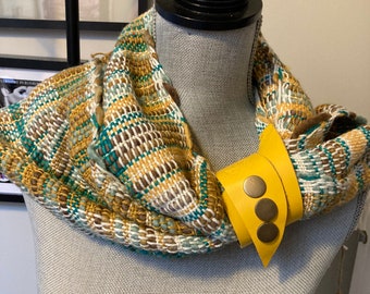 Abstract leather scarf cuff