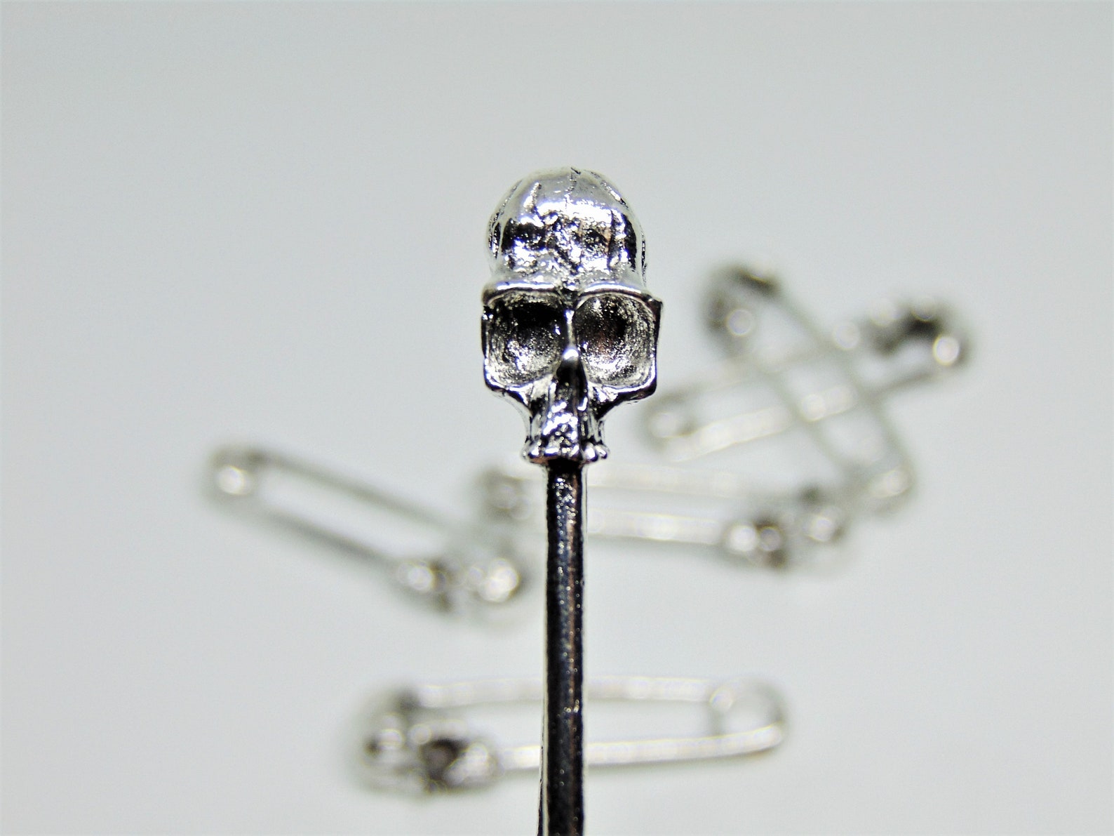 Skull Pendant Finding for Jewellery Making Gothic Safety Pin Etsy