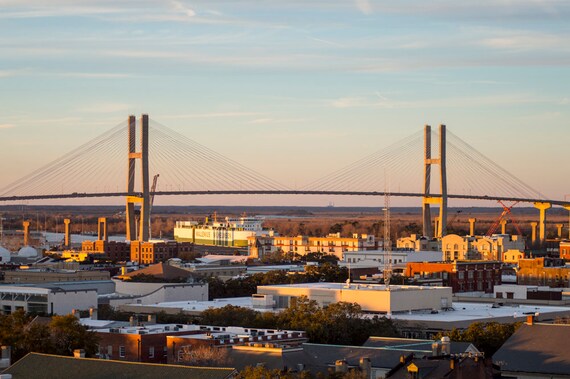 Talmadge Memorial Bridge In Savannah Georgia Instant Digital Etsy