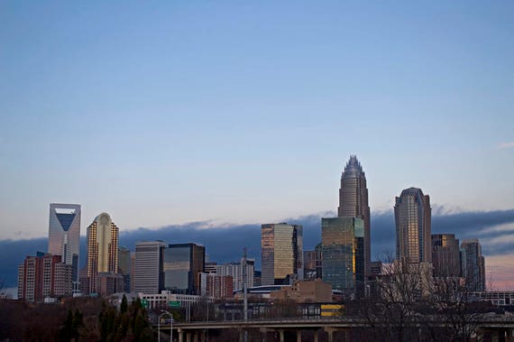 Uptown Charlotte Skyline Instant Digital Download Photo Print Etsy