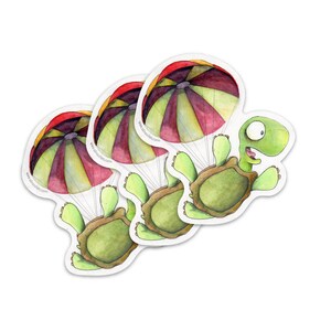 ¡Paquete de 3 pegatinas de la tortuga que cae!