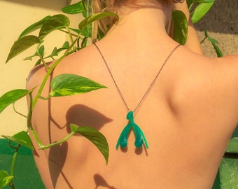 Anatomical Clitoris Necklace: 3D Printed PLA Feminist Pendant, Multicolor Sex Ed Art Jewelry