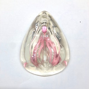Vulva + Clitoris - Clear Transparent Resin 3D printed - Empowering Feminist Gift, Educational Tool for Therapists