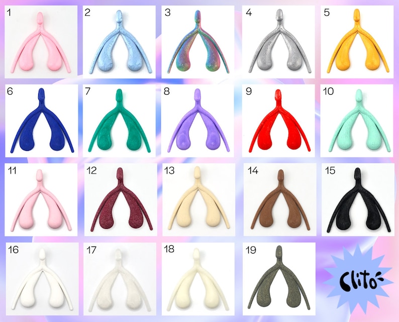 Clitoris Earrings - 3D Printed, Multicolour image 10