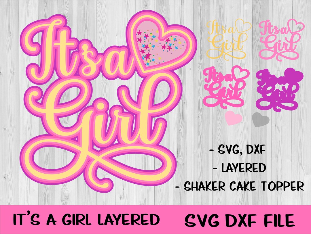 It's a Girl Clip Art, It's a Girl SVG, It's a Girl Layers, Baby Shower ...