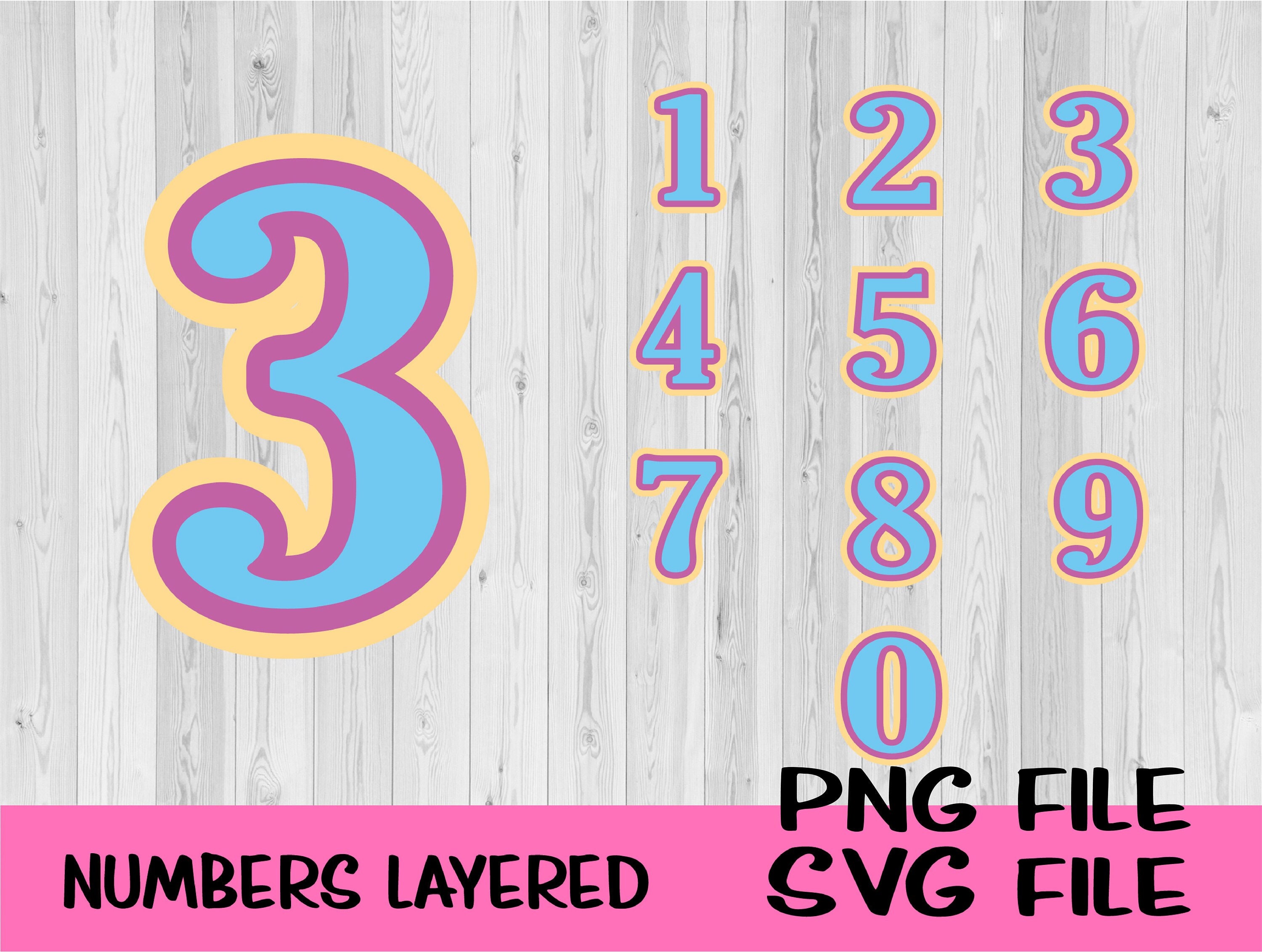 Number Layers SVG Number SVG Layered Numbers Numbers - Etsy