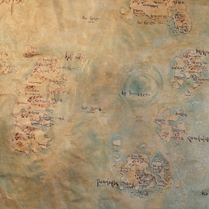 Prêt à expédier GRANDE carte d’Azeroth Carte de Battle for Azeroth World of Warcraft Carte WoW Imite le parchemin Carte faite à la main dessinée à la main