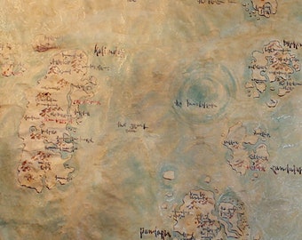 Ready to ship LARGE Azeroth map Battle for Azeroth World of Warcraft map WoW map Imitates parchment Handdrawn Handmade map