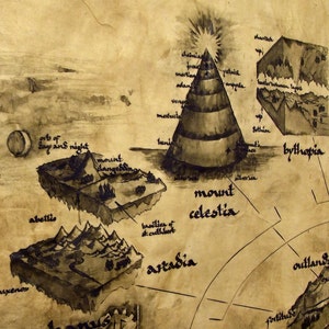 Planescape Multiversum Dungeons and Dragons Map. Handdrawn Realistic ...