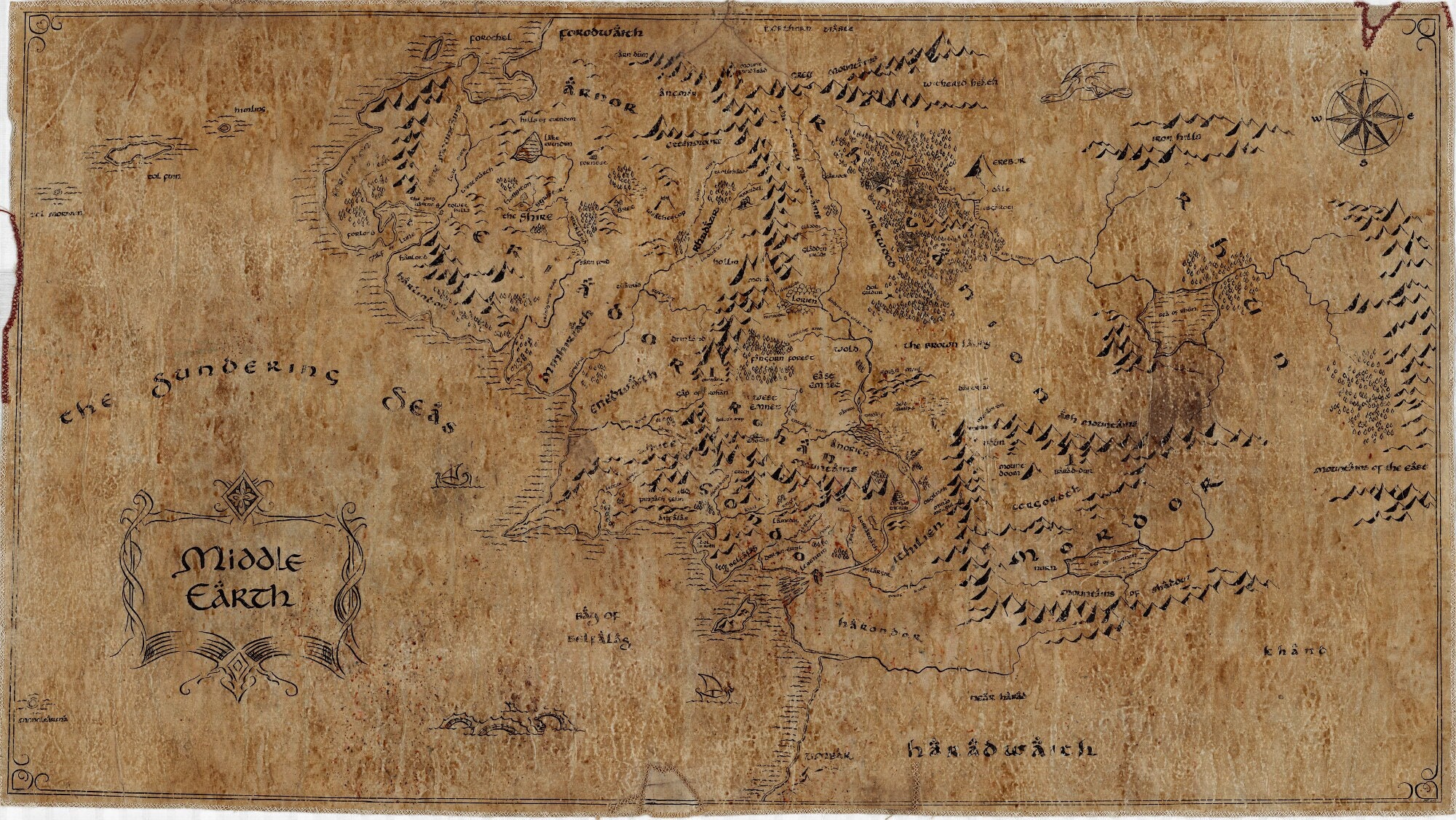 Póster Mapa Mundi Antiguo de papel de pergamino textura Rare caliente nueva  24 x 36