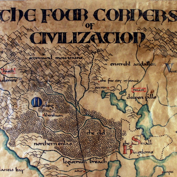 The Four Corners Map Kingkiller Etsy Canada