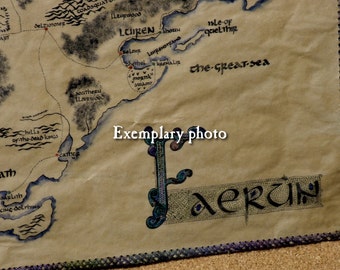 FAERUN, Dungeons & Dragons, handmade, realistic map. (Please, read description). Fully handmade.