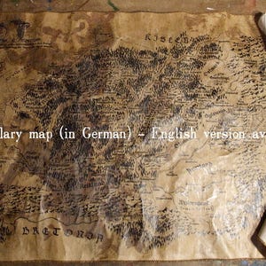 Carte WARHAMMER ANGLAIS ! version La carte Empire Old World Fantasy. Dessiné à la main, imite le parchemin