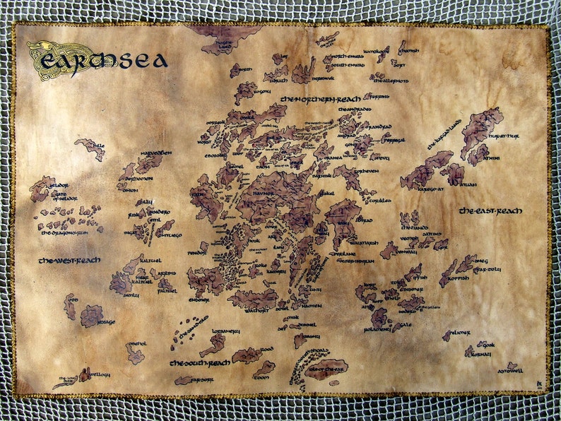 LARGE Handdrawn Realistic Earthsea Map. please Read | Etsy