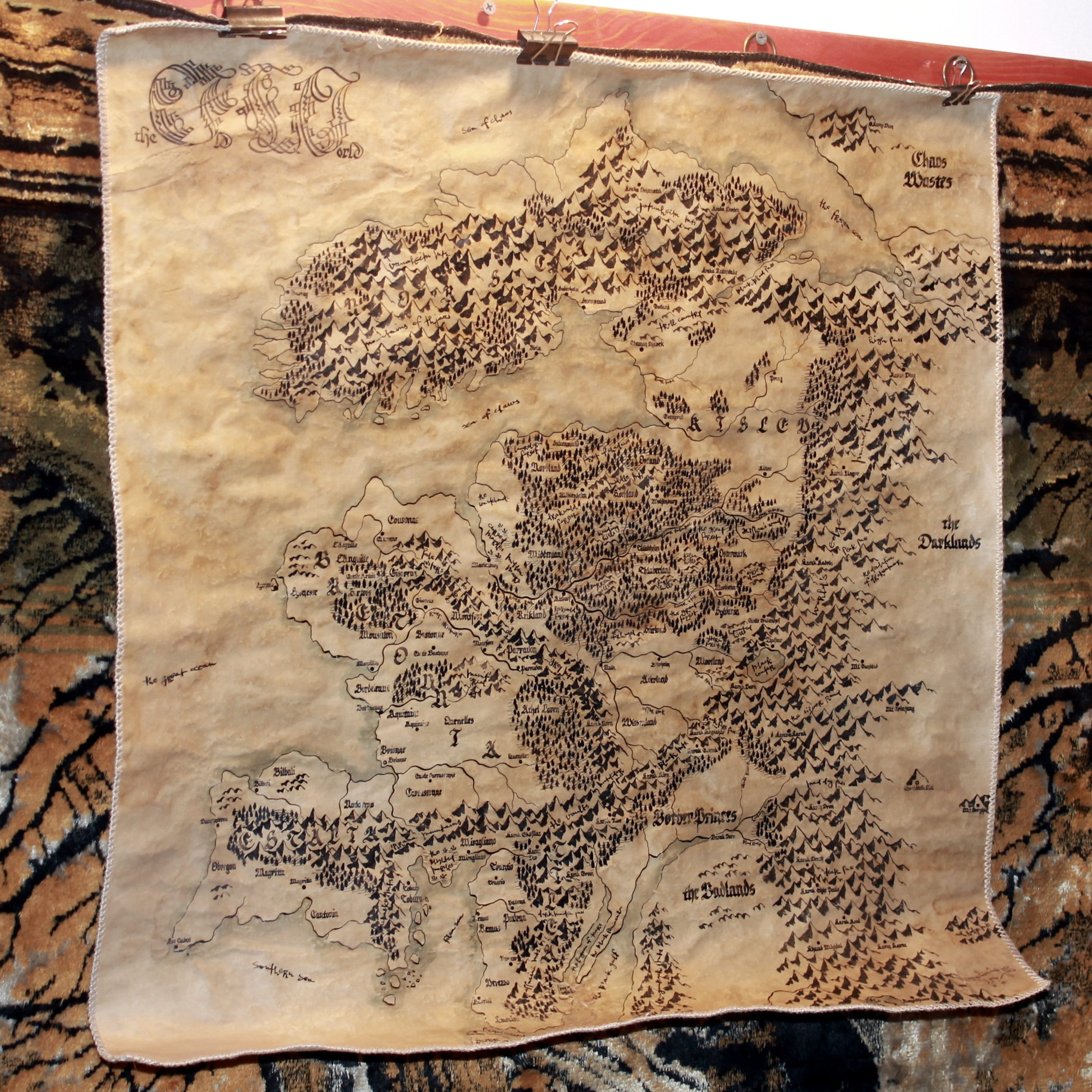 Old World Warhammer Map Big Old World Warhammer Fantasy Map. Handdrawn Imitates | Etsy Sweden