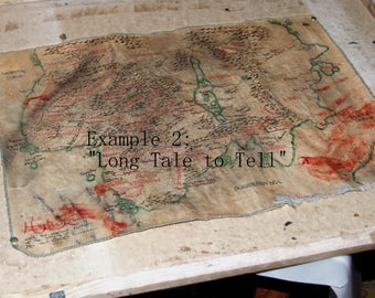 Hyboria map - Conan series handdrawn imitates parchment (Please read description). Fully handmade Robert E. Howard