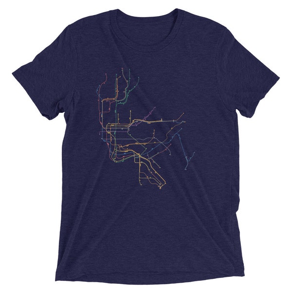 Minimalist NYC Subway Map Short Sleeve T-Shirt