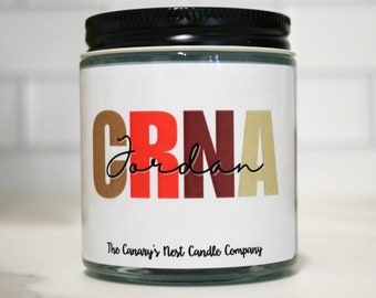 Personalized CRNA Soy Candle: Appreciation Gift