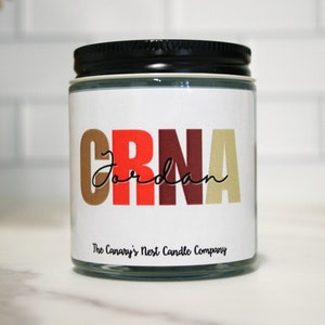 CRNA gift, Soy Candle, Personalized Candle, CRNA Week Gift, CRNA Appreciation Gift, Certified Registered Nurse Anesthetist Graduation Gift