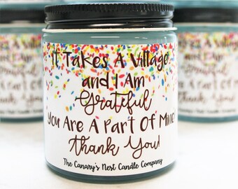 It Takes a Village Candle, Social Worker Gift, Administrative Professional Gift, Gift for Mentor, Gift for Friend, Soy Wax Candle