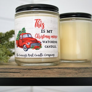 Christmas Movie Watching Candle, Christmas Candles, Holiday Candles, Red Truck Christmas Candle, Holiday Gift, Christmas Gift, Secret Sister