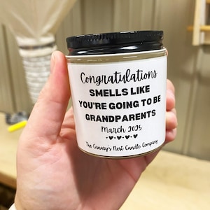 Smells Like You&#39;re Going To Be Grandparents Candle, Pregnancy Announcement Gift for Grandparents, Baby Announcement, Baby Reveal