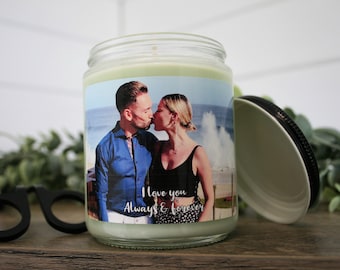Personalized Photo Candle, Custom Photo Candle, Picture Candle, Add a Picture to a Candle, Christmas Gift, Photograph Candle, Wedding Gift